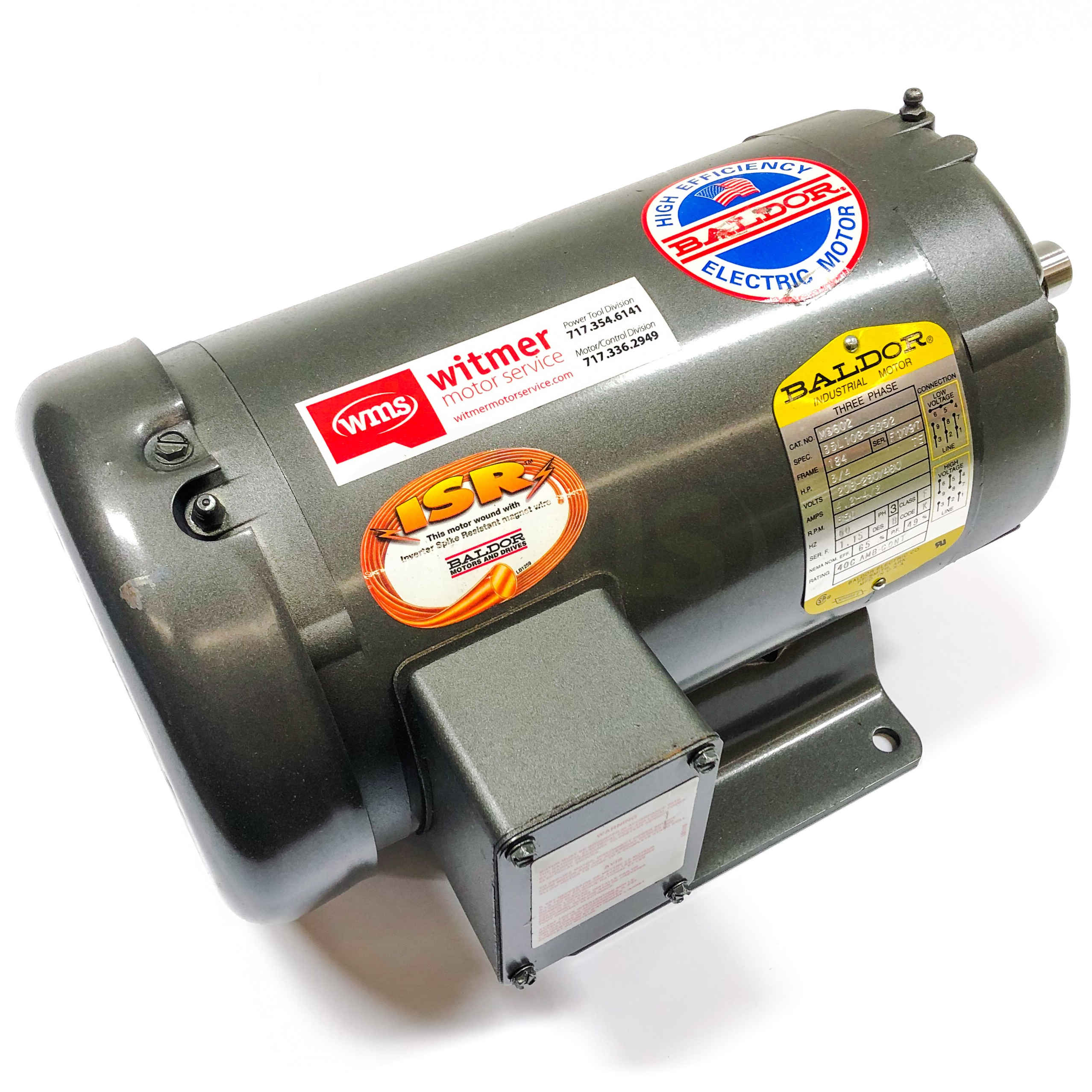 M3602 Baldor 3/4HP Electric Motor, 850RPM