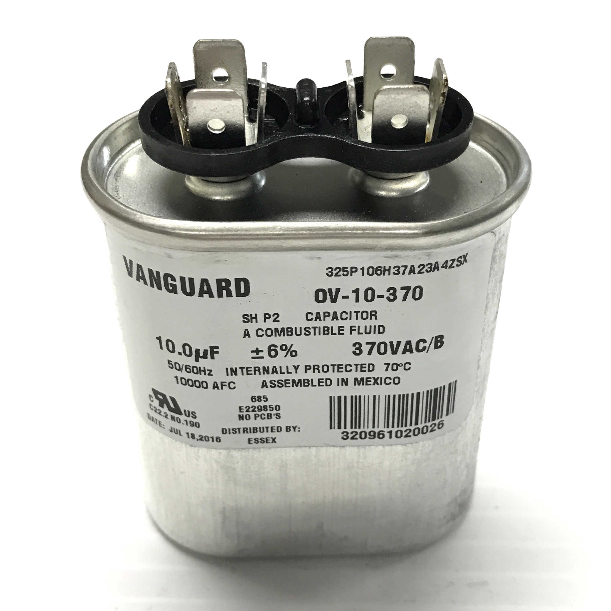 OV-10-370 Vanguard Run Capacitor, 370 Vac, 10 µF