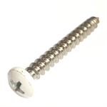 69493 Midwest #10 x 1-1/2^ White Head Stainless Steel Window Screw