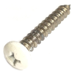 69483 Midwest #8 x 1^ White Head Stainless Steel Window Screw