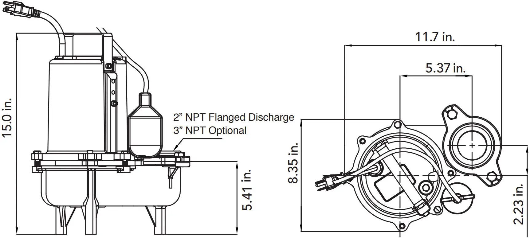 SWF50 Pump Dimensions