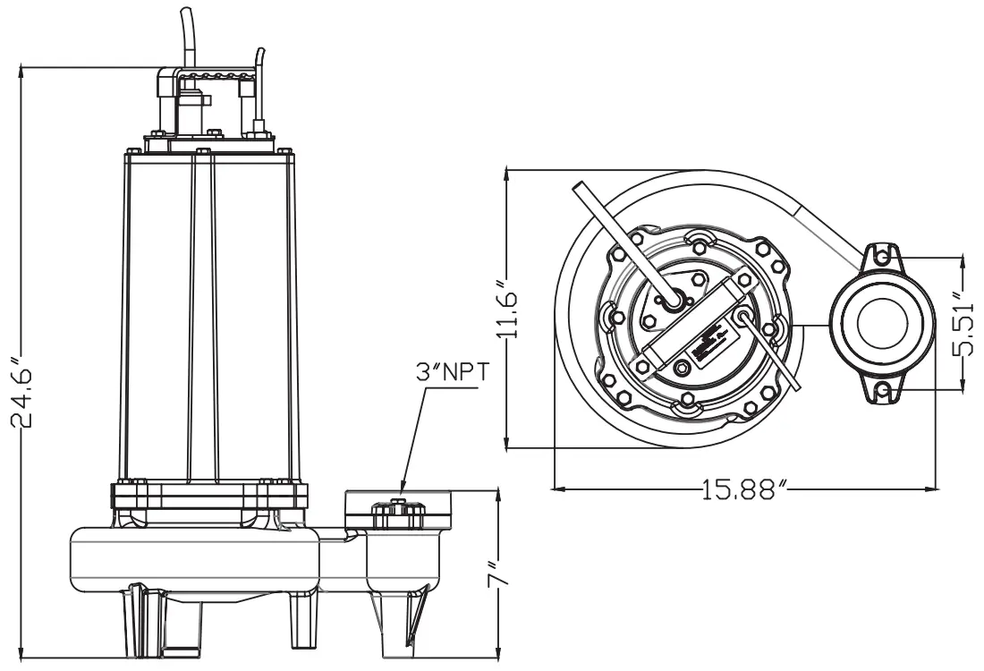 SWFD100 Pump Dimensions